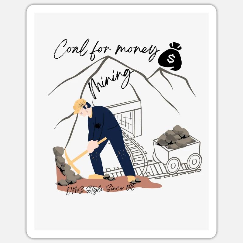 Conception minière - Sticker taille S (10 x 10 cm) - blanc mat