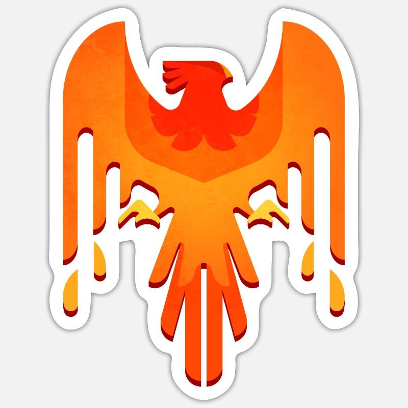 Phoenix - Sticker Größe S (10 x 10 cm) - Mattweiß