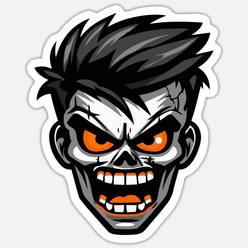 Zombie Comic Halloween Sticker Größe S (10 x 10 cm)
