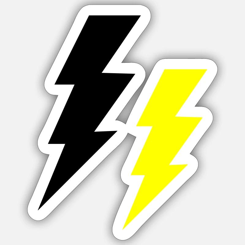 Tonnerre d’éclairs - Sticker taille S (10 x 10 cm) - blanc mat