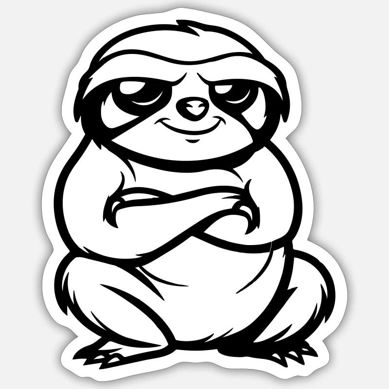 Sloth Comic - Sticker size S (10 x 10 cm) - white matte