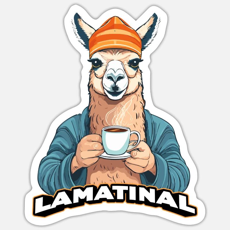 Lamatinal - Sticker taille S (10 x 10 cm) - blanc mat