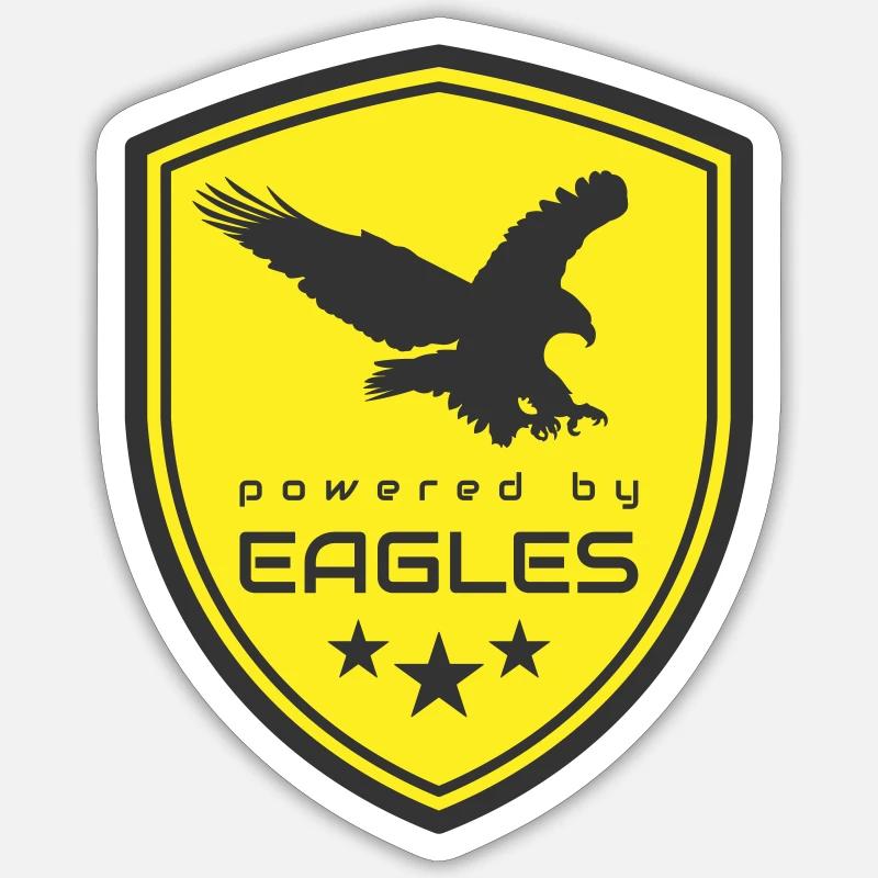 POWERED BY EAGLES Sticker size S (10 x 10 cm)