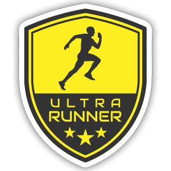 ULTRA RUNNER LOGO - Sticker size S (10 x 10 cm) - white matte - Front