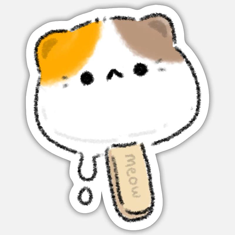 Chat de la crème glacée Sticker taille S (10 x 10 cm)