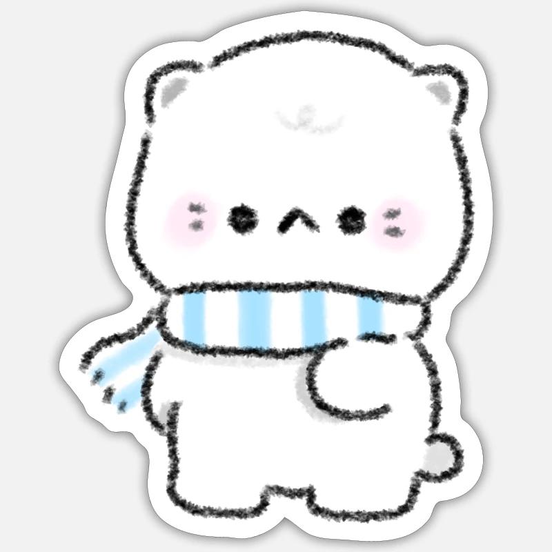 Winter Kitty - Sticker size S (10 x 10 cm) - white matte