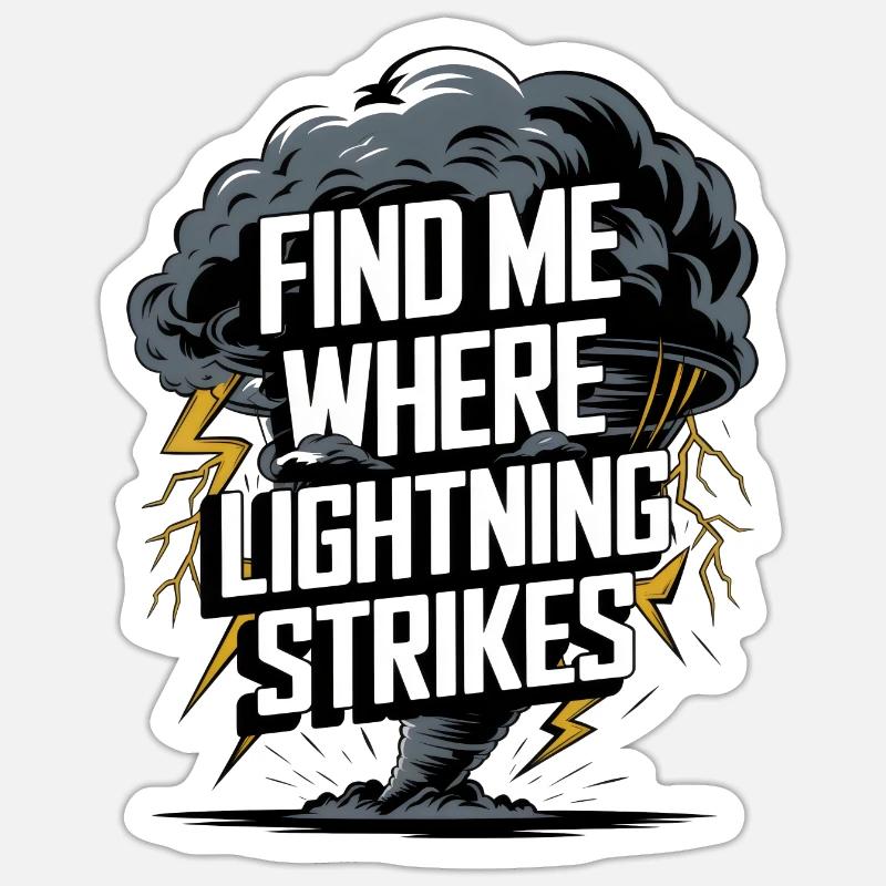 Thunderstorm T-Shirt Thunderstorm Gift Lightning Thunder Sticker size S (10 x 10 cm)
