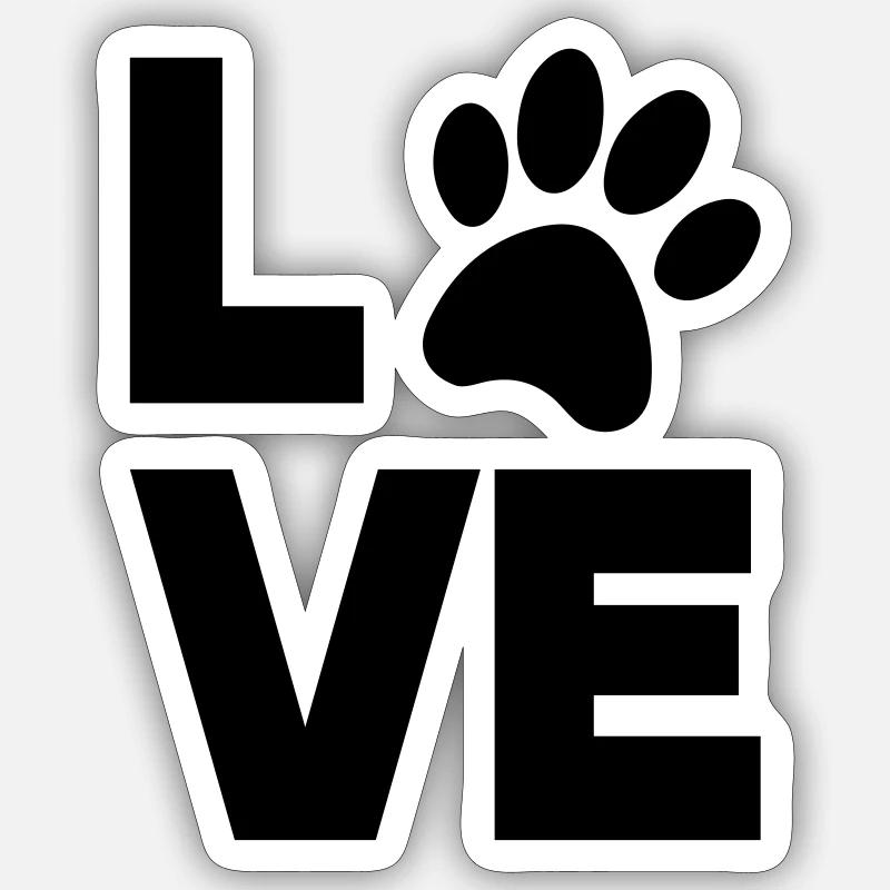 patte amour Sticker taille S (10 x 10 cm)