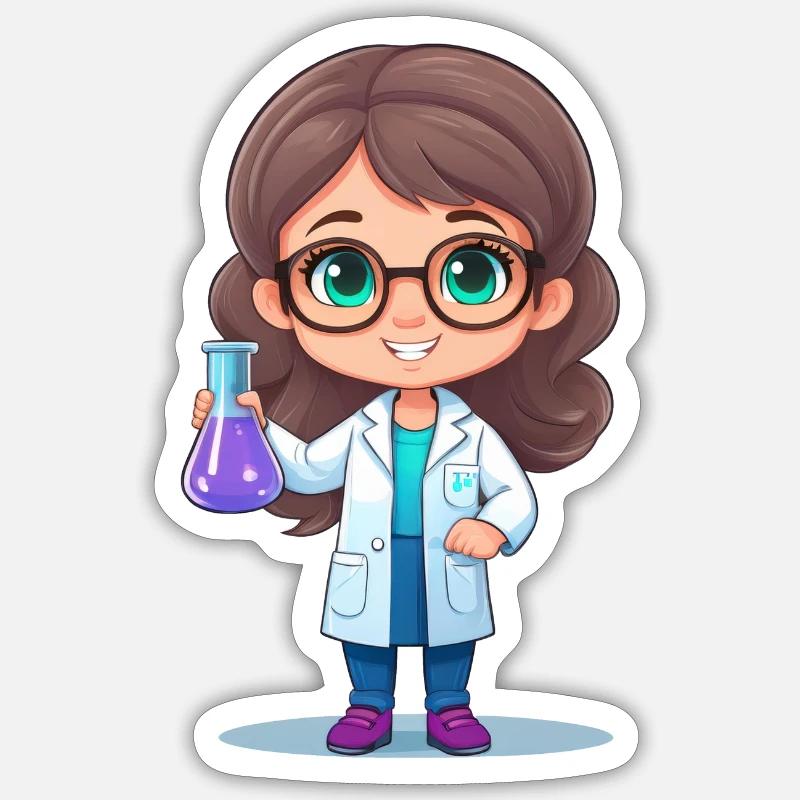 Chemikerin oder Laborantin oder Wissenschaftlerin Sticker Größe S (10 x 10 cm)