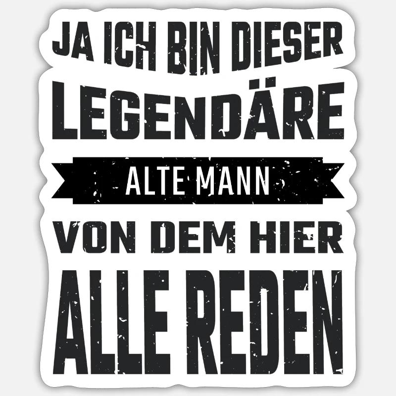 Legenderät alter Mann - Sticker Größe S (10 x 10 cm) - Mattweiß