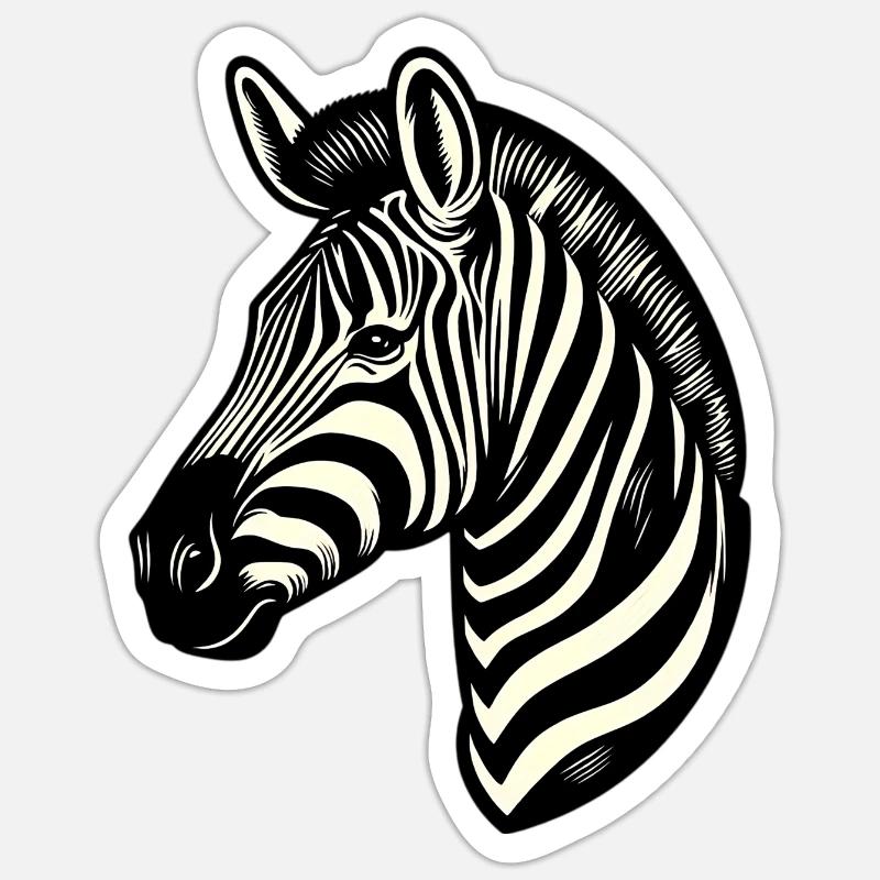 Zebra - Sticker Größe S (10 x 10 cm) - Mattweiß
