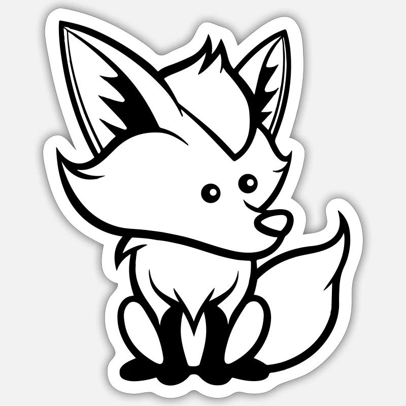 fuchs comic tier - Sticker Größe S (10 x 10 cm) - Mattweiß