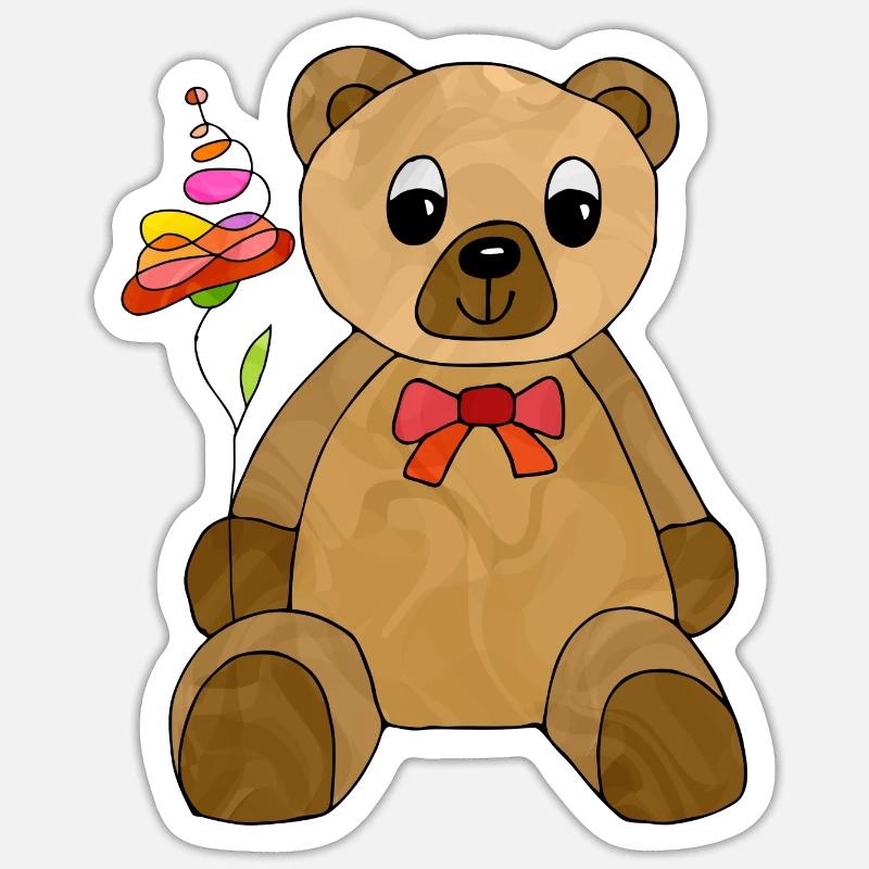 Teddy bear - Sticker size S (10 x 10 cm) - white matte