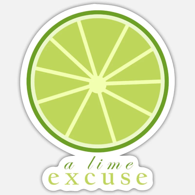 Une excuse pour Lime - Sticker taille S (10 x 10 cm) - blanc mat