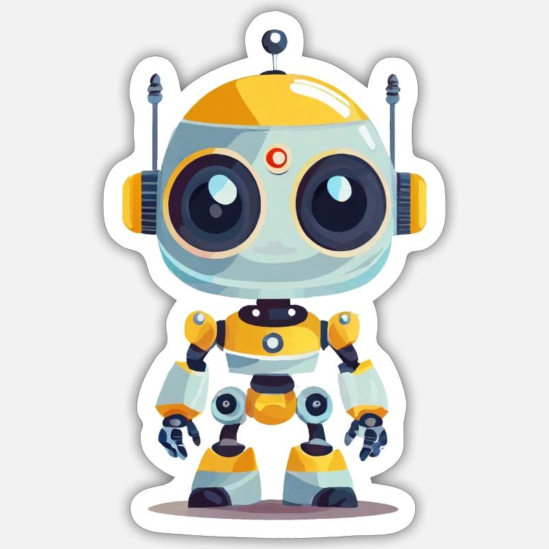 A cute robot - Sticker size S (10 x 10 cm) - white matte