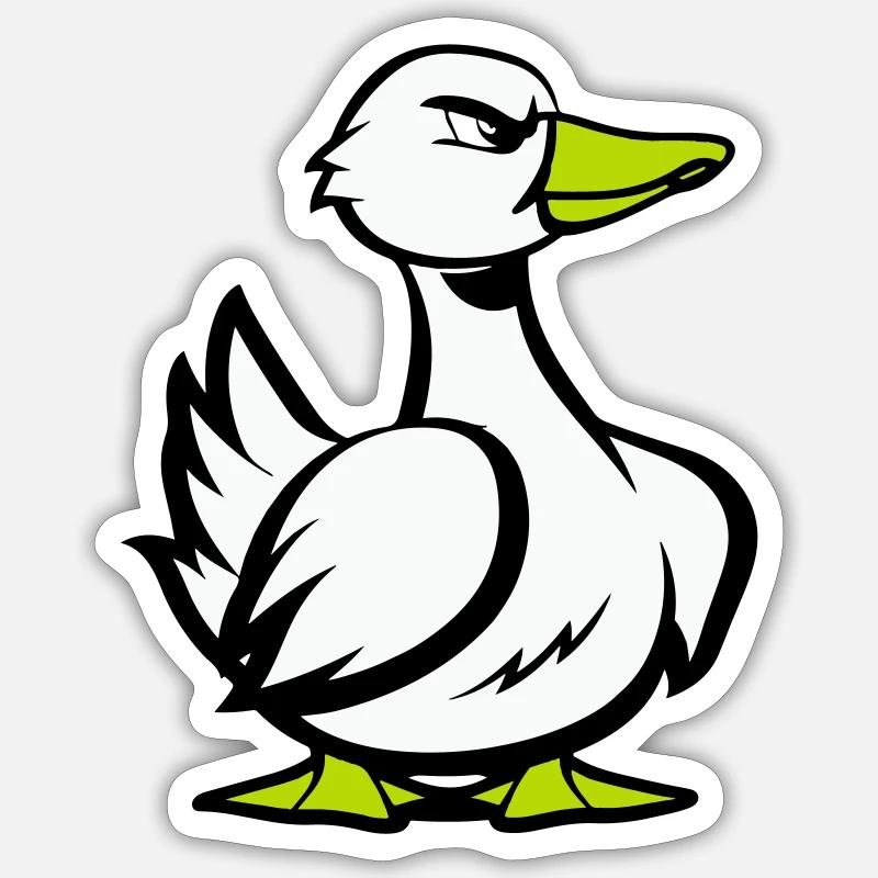 Duck Comic Cartoon - Sticker size S (10 x 10 cm) - white matte