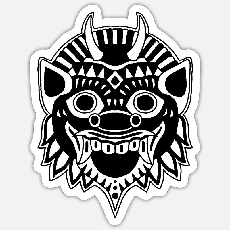 Drache oder Dämon? - Sticker Größe S (10 x 10 cm) - Mattweiß
