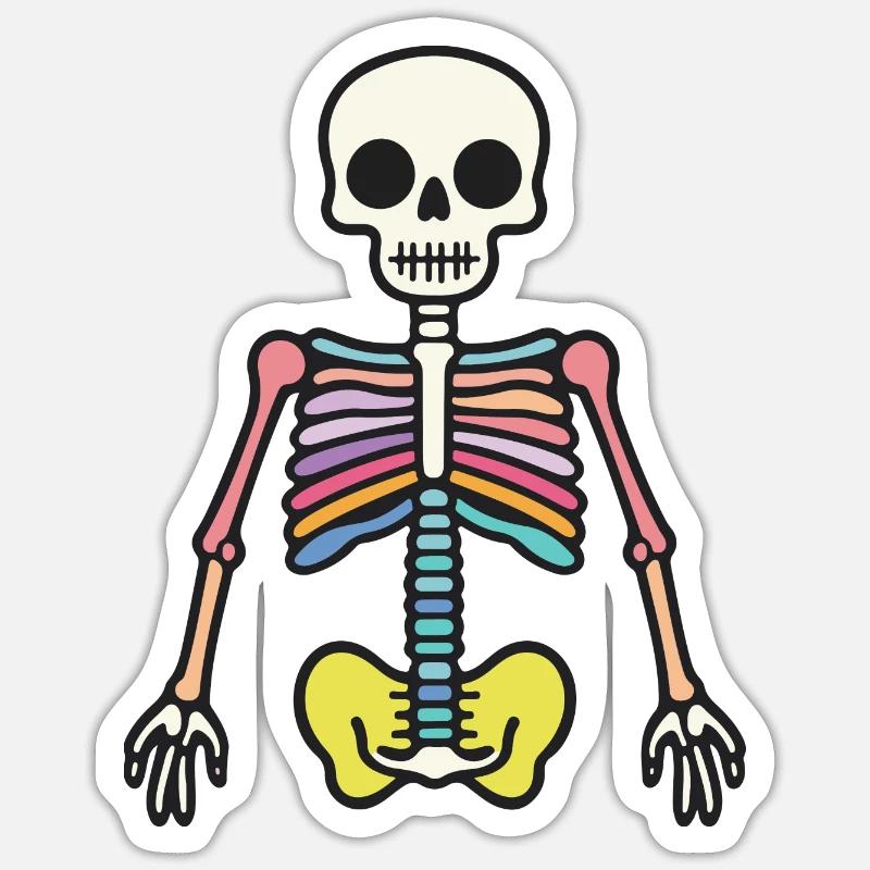 Skeleton Halloween Icon - Sticker size S (10 x 10 cm) - white matte