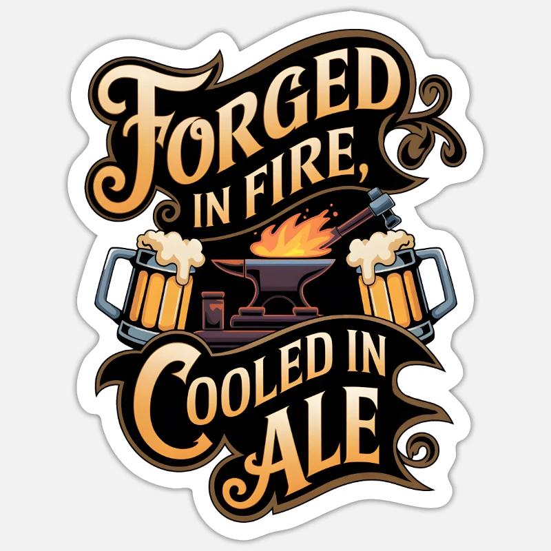 Forge In Fire Cooled In Ale Sticker Größe S (10 x 10 cm)