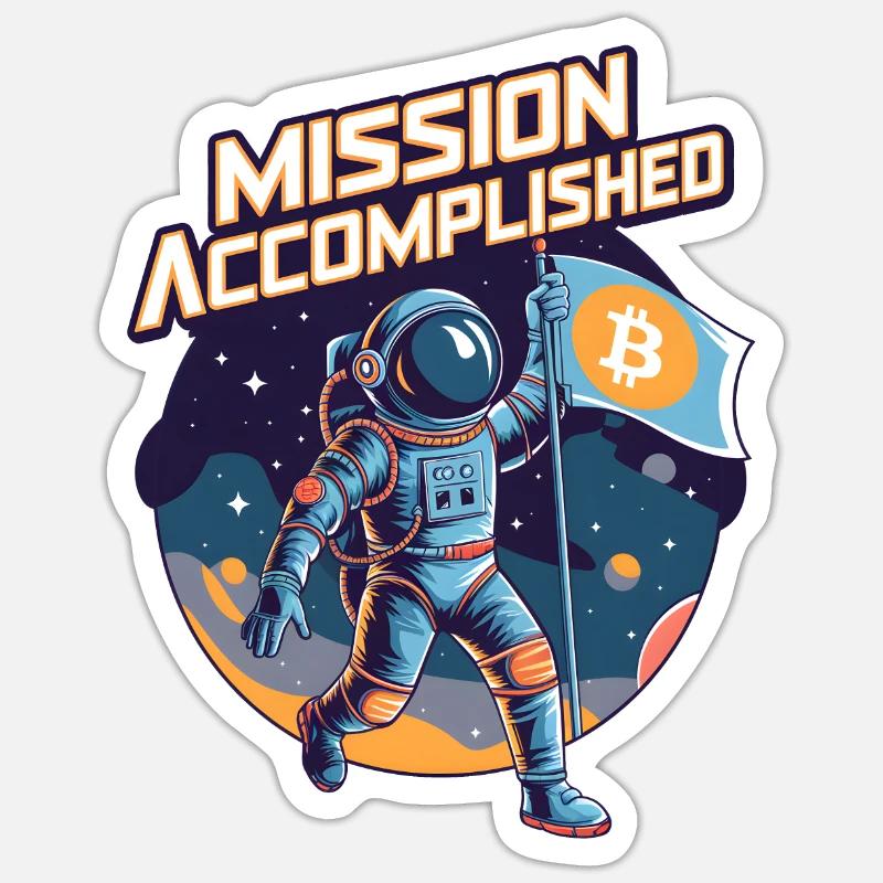 Mission erfüllt - Sticker Größe S (10 x 10 cm) - Mattweiß
