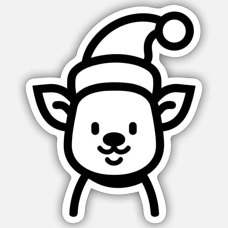 renne - Sticker taille S (10 x 10 cm) - blanc mat