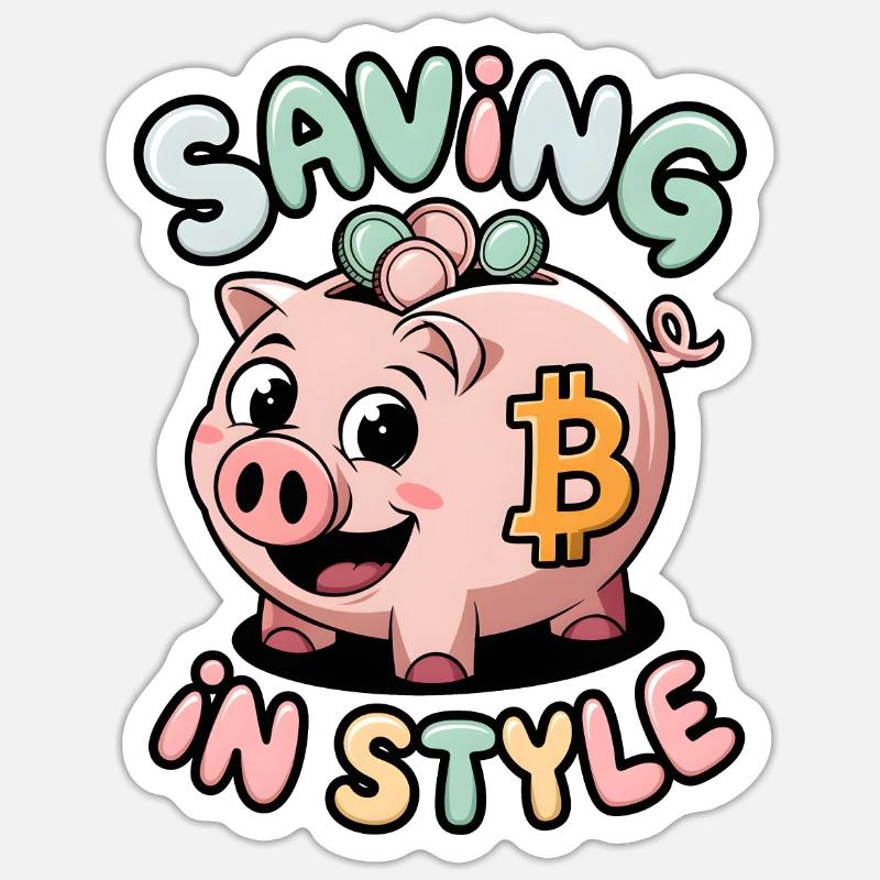 Économiser avec style - Sticker taille S (10 x 10 cm) - blanc mat