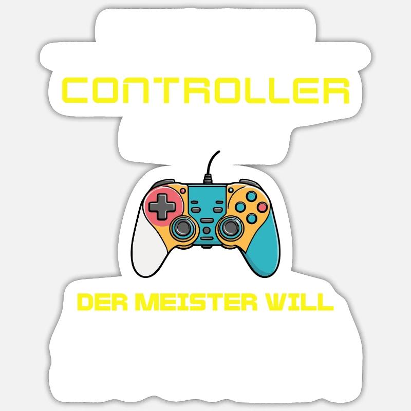 Gaming Controller Design - Sticker Größe S (10 x 10 cm) - Mattweiß