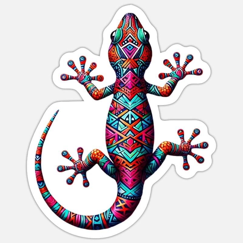 Gecko - Sticker size S (10 x 10 cm) - white matte