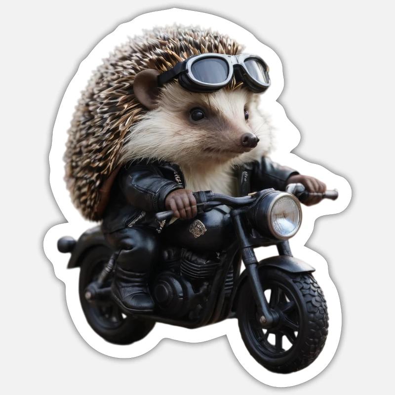 Biker-Igel Sticker Größe S (10 x 10 cm)