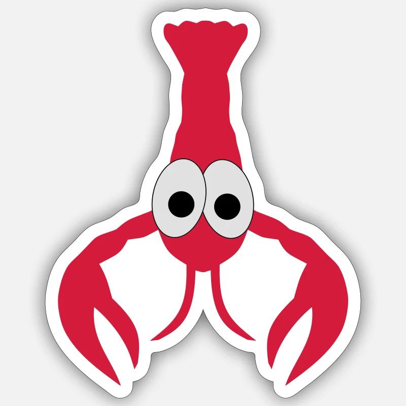 Lobster - Sticker Größe S (10 x 10 cm) - Mattweiß