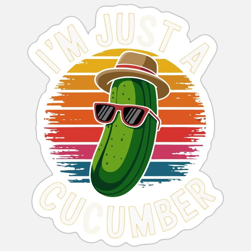 Coole Gurken-Vibes - Sticker Größe S (10 x 10 cm) - Mattweiß