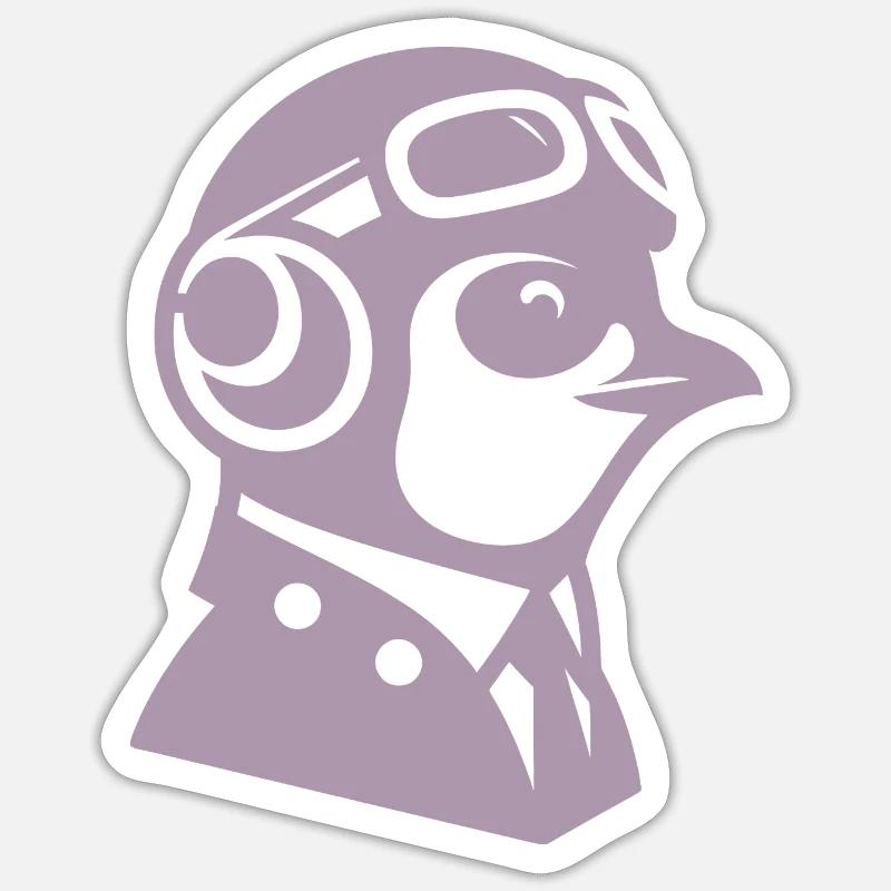 Penguin Pilot Airplane Flying Flight License Sticker size S (10 x 10 cm)