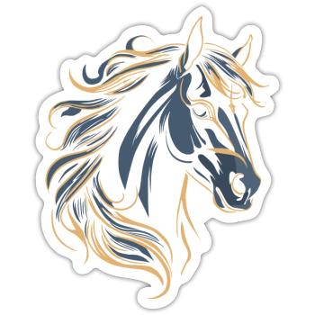 PFERD TATTOO FARBE - Sticker Größe S (10 x 10 cm) - Mattweiß - Vorne