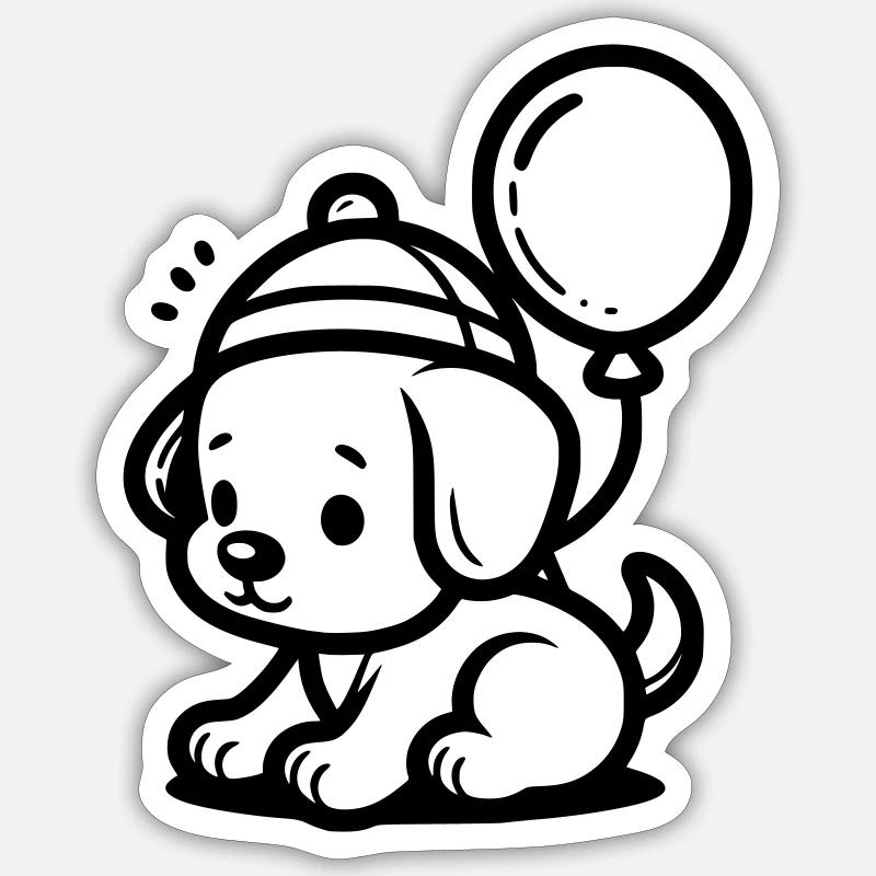 Puppy - Sticker size S (10 x 10 cm) - white matte