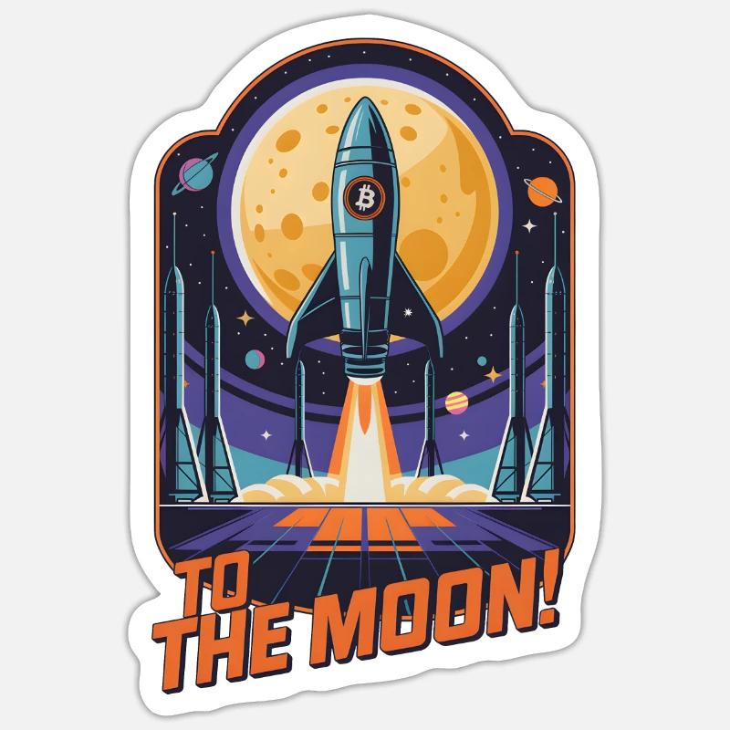 Vers la Lune - Sticker taille S (10 x 10 cm) - blanc mat