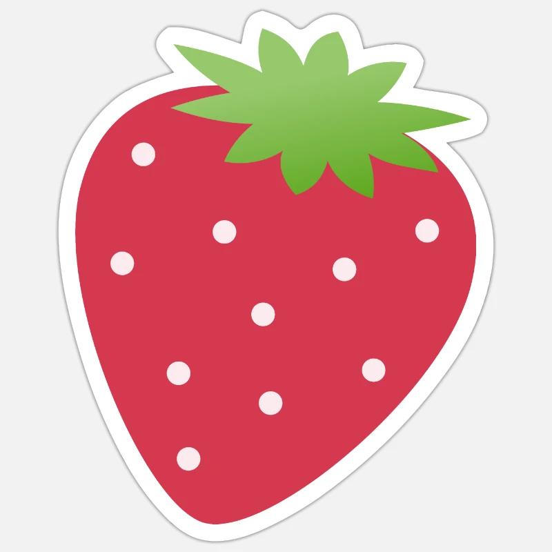 Erdbeere - Sticker Größe S (10 x 10 cm) - Mattweiß