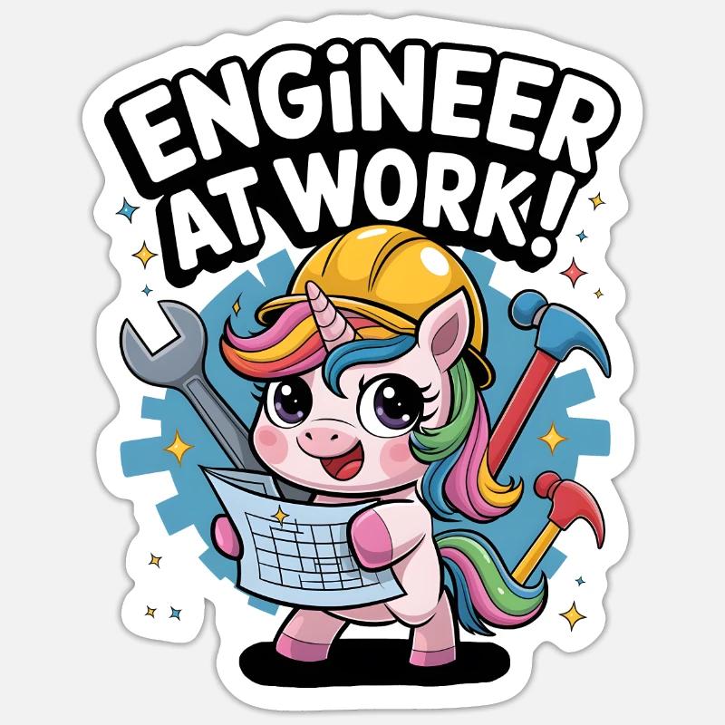 Engineer At Work! Sticker size S (10 x 10 cm)