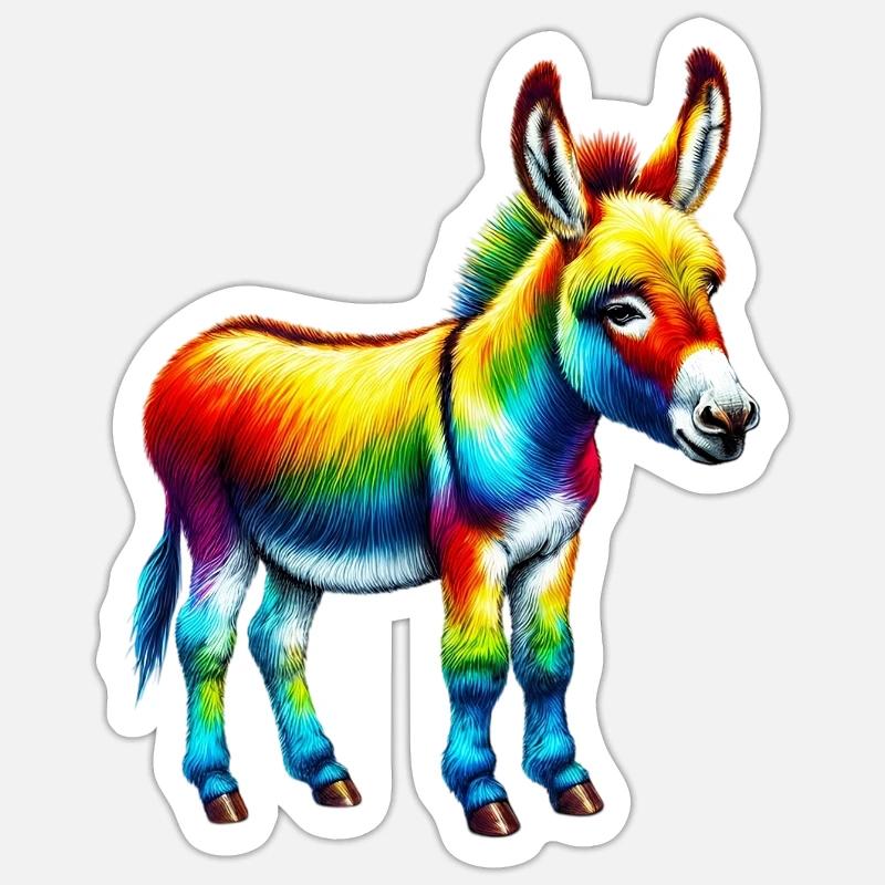 Esel-Maultier - Sticker Größe S (10 x 10 cm) - Mattweiß