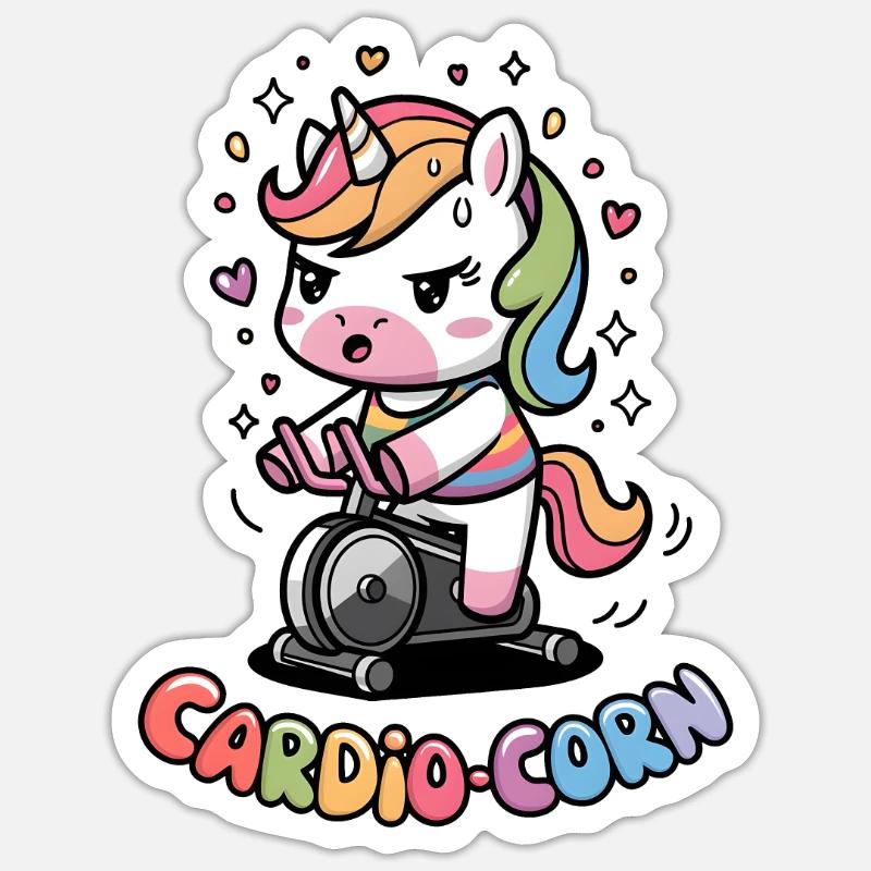 Cardio-corn - Sticker size S (10 x 10 cm) - white matte