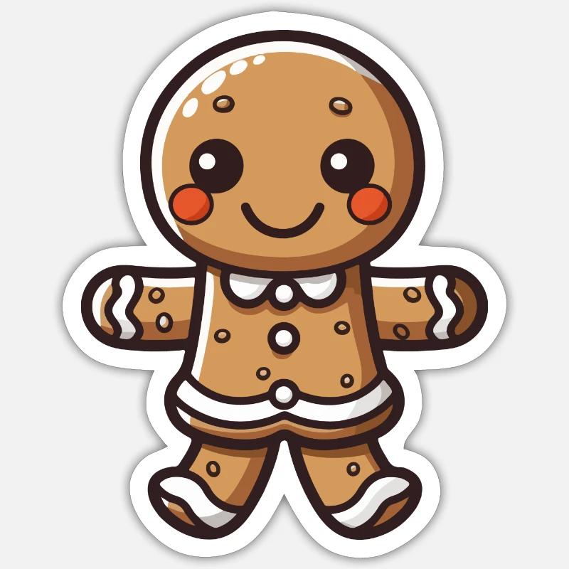 Lebkuchenmann - Sticker Größe S (10 x 10 cm) - Mattweiß