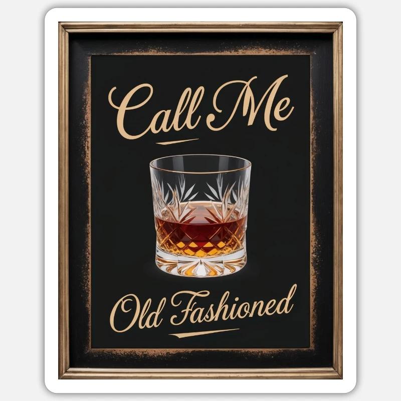 Appelez-moi Whisky à l’ancienne drôle - Sticker taille S (10 x 10 cm) - blanc mat