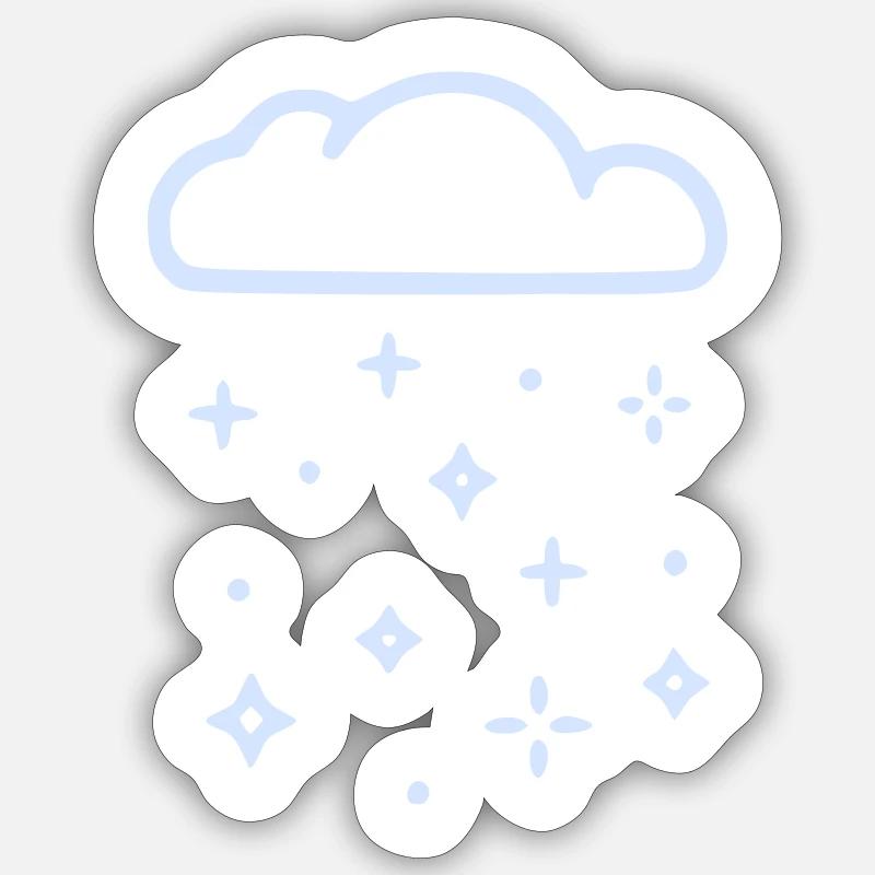 Glitter Cloud Rain Cloud Sticker size S (10 x 10 cm)