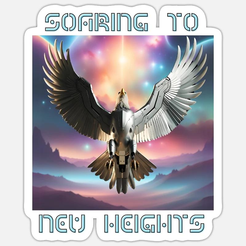 Soaring Space Eagle - Sticker size S (10 x 10 cm) - white matte