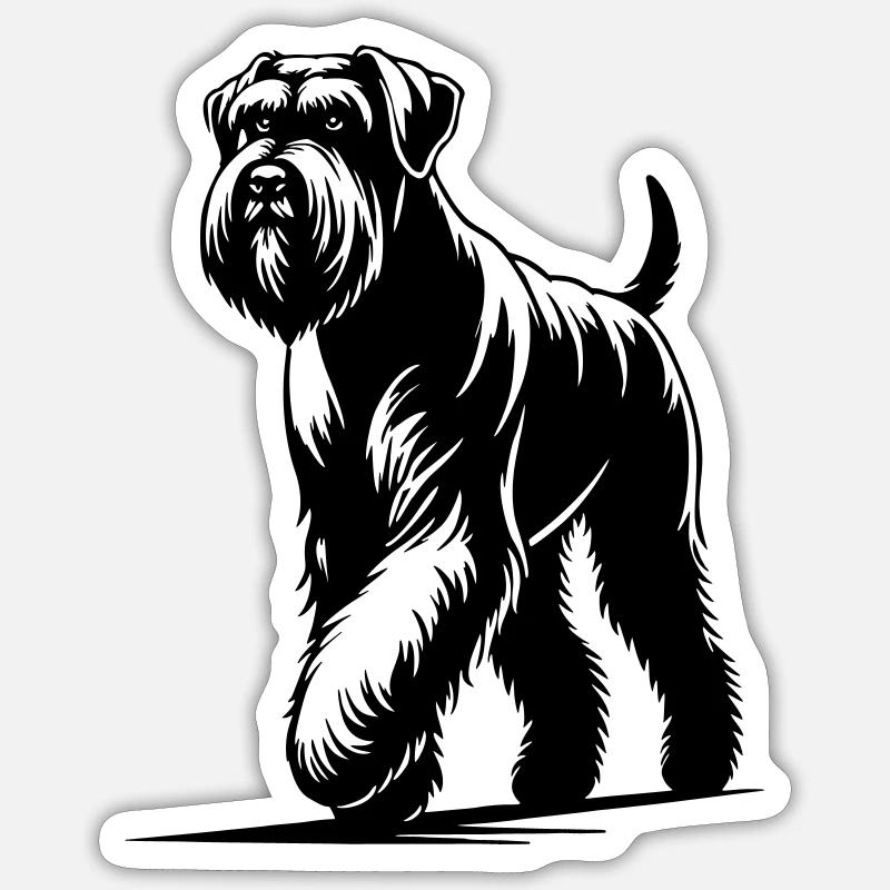 Schnauzer géant - Sticker taille S (10 x 10 cm) - blanc mat
