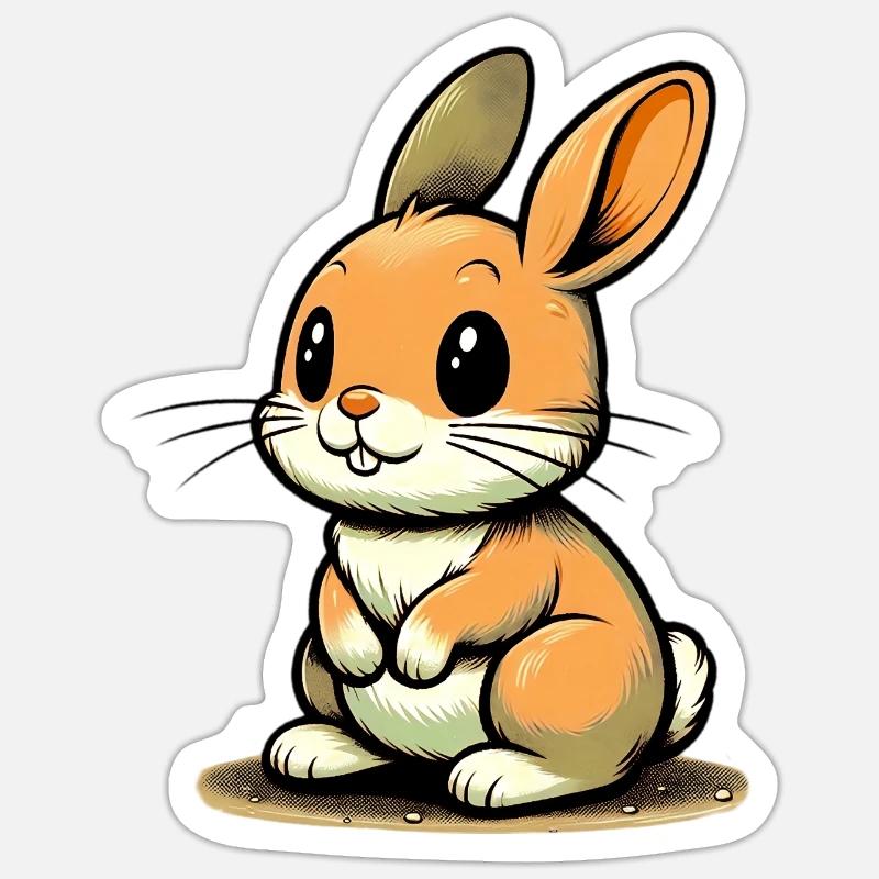 Rabbit - Sticker size S (10 x 10 cm) - white matte