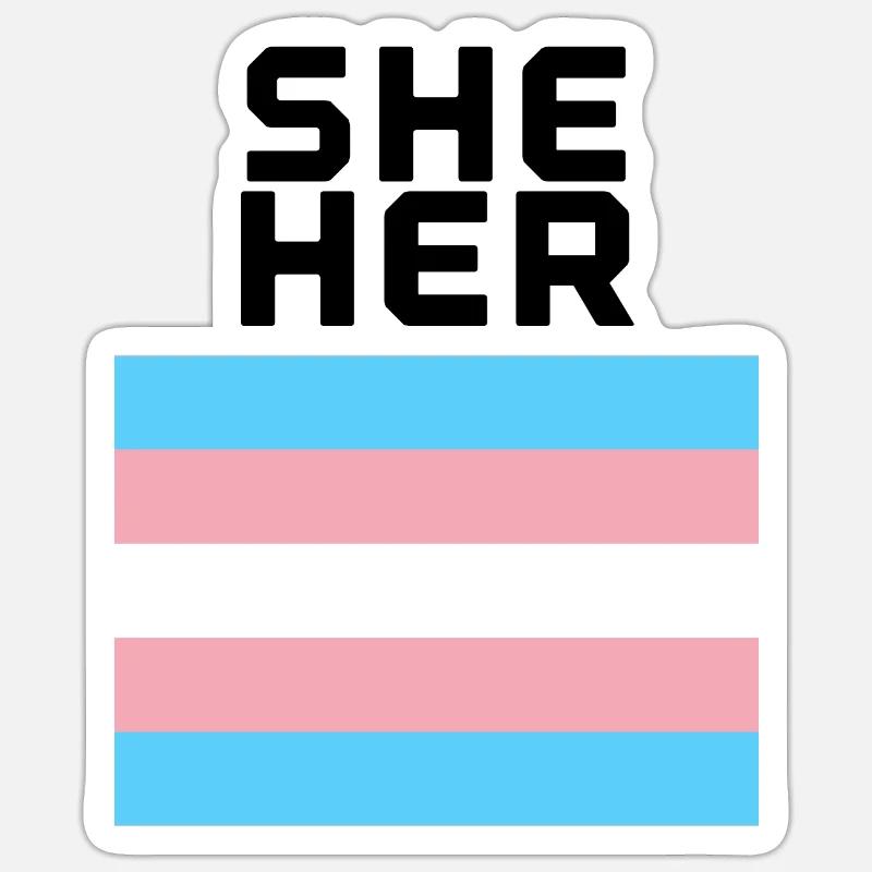 she Her Sticker size S (10 x 10 cm)