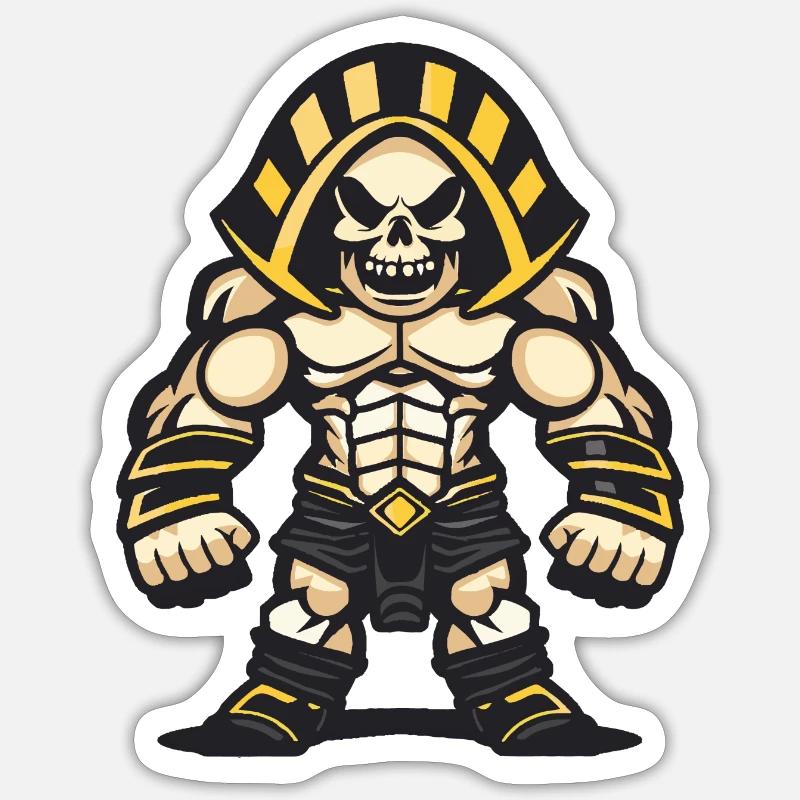 Crâne Pharaon - Sticker taille S (10 x 10 cm) - blanc mat