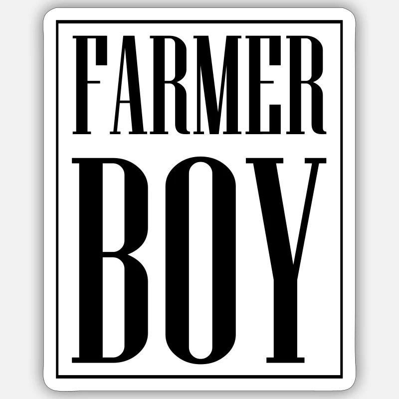 Garçon fermier Sticker taille S (10 x 10 cm)