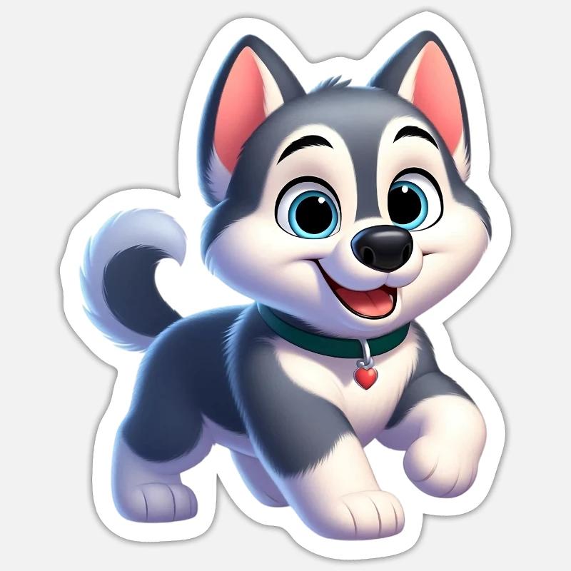 Husky 2 - Sticker size S (10 x 10 cm) - white matte