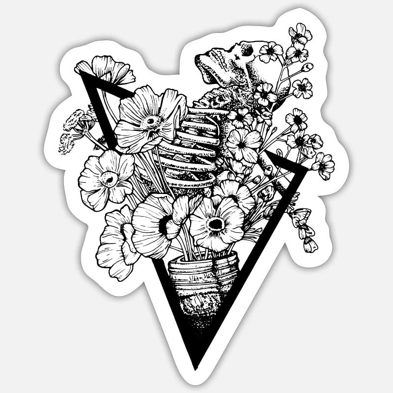 Jours de floraison - Sticker taille S (10 x 10 cm) - blanc mat